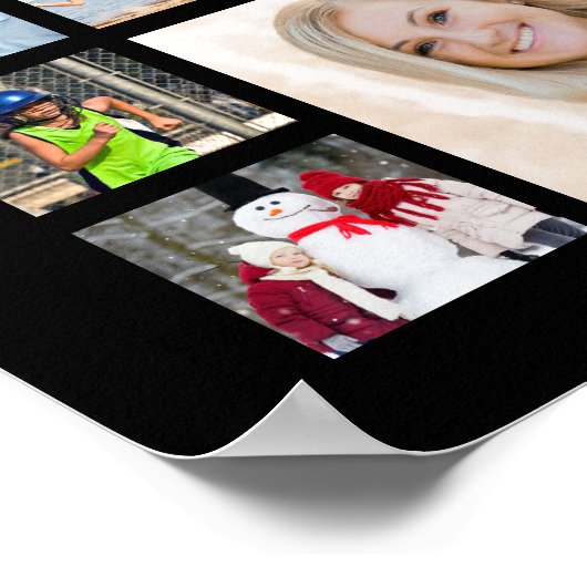 Afstuderen 35 Foto Collage Metallic Gold Black Poster (Hoek)