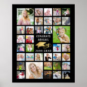 Afstuderen 35 Foto Collage Metallic Gold Black Poster (Voorkant)