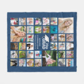 Afstuderen 35 Fotocollage Herdenkingsblauw Fleece Deken (Voorkant (Horizontaal))