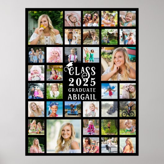 Afstuderen 35 Fotocollage klasse jaar Afstuderen Poster (Voorkant)