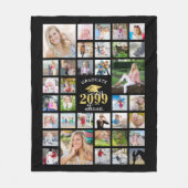Afstuderen 35 Photo Collage CLASS YEAR Black Fleece Deken (Voorkant)