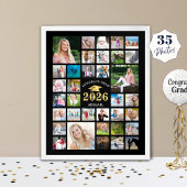 Afstuderen 35 Photo Collage CLASS YEAR Black Poster