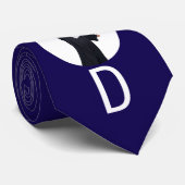 Afstuderen 3 Custom Foto's Navy Blue Stropdas (Opgerold)