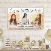 Afstuderen 3 Eenvoudig zwart fotocollage Spandoek