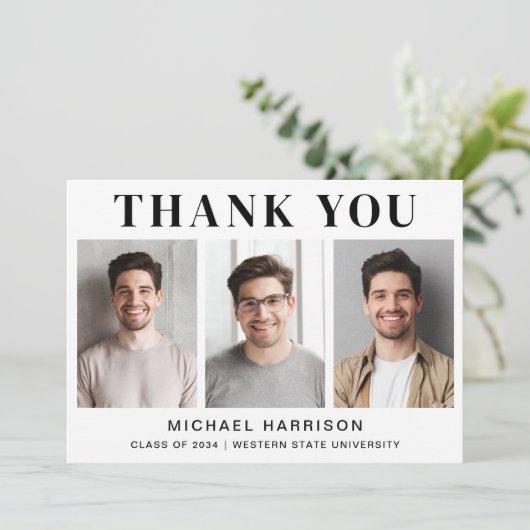 Afstuderen 3 Foto Bedankkaart (Staand voorkant)