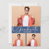 Afstuderen 3 Foto Blue Afstuderen Kaart (Voorkant)