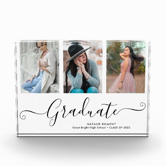 Afstuderen 3 Foto Collage Afstuderen Photo Block (Voorkant)