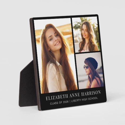 Afstuderen 3 Foto Collage Black Fotoplaat (Voorkant)