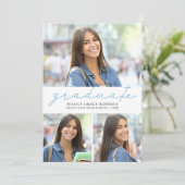Afstuderen 3-foto Collage Gemakkelijk Modern Scrip Aankondiging (Staand voorkant)