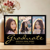 Afstuderen 3 Foto Collage Gold Typografie Script Aankondiging