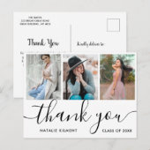 Afstuderen 3 Foto collage Hartelijk dank Briefkaar Aankondigingskaart (Voorkant / Achterkant)