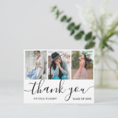 Afstuderen 3 Foto collage Hartelijk dank Briefkaar Aankondigingskaart (Staand voorkant)