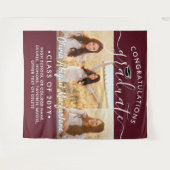 Afstuderen 3 Foto Collage Maroon & Witte Achtergro Wandkleed (Voorkant (horizontaal))