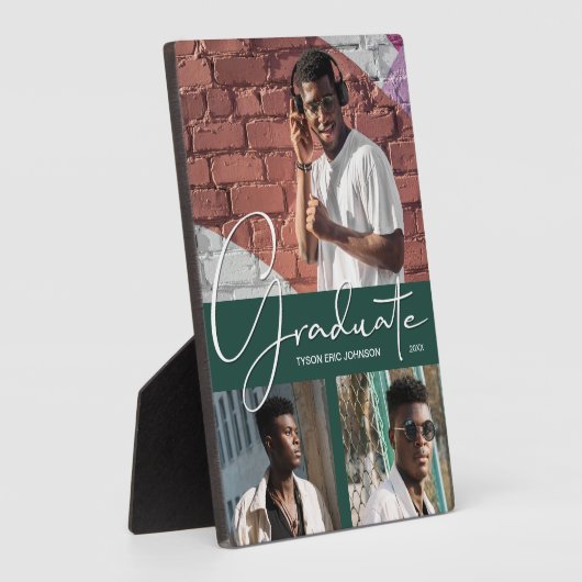 Afstuderen 3 Foto collage op donkergroen Fotoplaat (Zijkant)