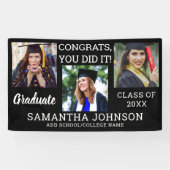Afstuderen 3 Foto Congrats Afstuderen 2025 Zwart Spandoek (Horizontaal)