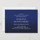 Afstuderen 3 Foto Elegant Script Feestje Marinebla Kaart (Achterkant)