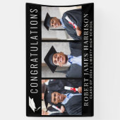 Afstuderen 3 Foto gefeliciteerd Black Spandoek (Verticaal)