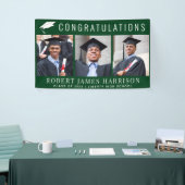 Afstuderen 3 Foto Gefeliciteerd Green Spandoek (Beurs)