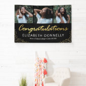 Afstuderen 3 Foto Modern Black Gold Banner (Insitu)