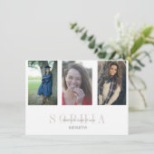 Afstuderen 3 Foto Modern Overlay Party Kaart (Staand voorkant)