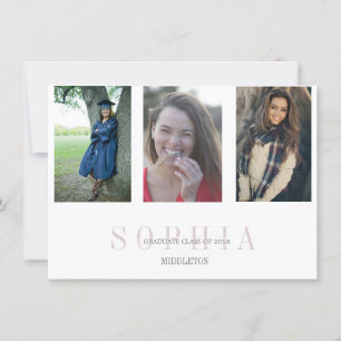 Afstuderen 3 Foto Modern Overlay Party Kaart