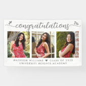 Afstuderen 3 Foto Moderne Gray Calligrafie Harteli Spandoek (Horizontaal)