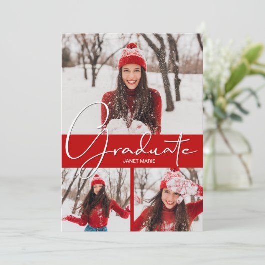 Afstuderen 3 Foto Scarlet Afstuderen Aankondiging (Staand voorkant)