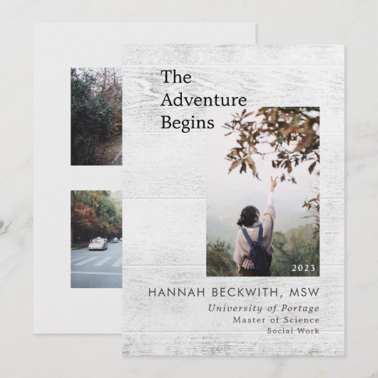 Afstuderen 3 Fotoavontuur begint met bijtende Aankondiging (Voorkant / Achterkant)