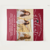 Afstuderen 3 Fotocollage Rood en Wit Achtergrond Wandkleed (Voorkant (horizontaal))