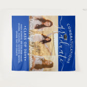 Afstuderen 3 Fotocollage Royal Blue Achtergrond Wandkleed (Voorkant (horizontaal))