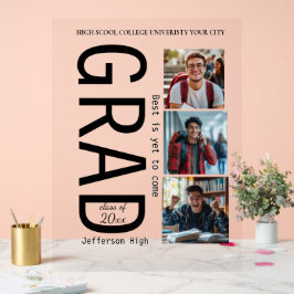 Afstuderen 3 foto's collage eenvoudige Acryl Teken Acryl Bord