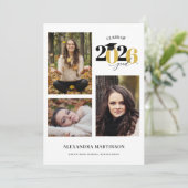 Afstuderen 3 foto's Collage Gold Class van 2025 Kaart (Staand voorkant)
