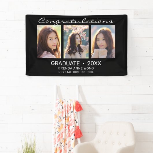 Afstuderen 3 Photo Collage White Script 2023 Spandoek (Insitu)