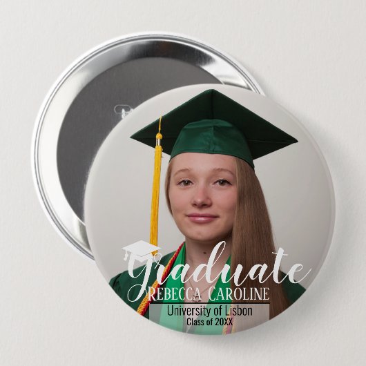 Afstuderen 3 uploadfoto ronde button 4,0 cm (Voorkant /achterkant)