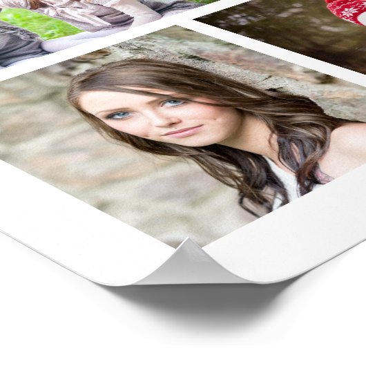 Afstuderen 41 Fotocollage Confetti Aangepaste kleu Poster (Hoek)