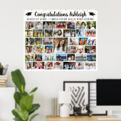 Afstuderen 41 Fotocollage Confetti Aangepaste kleu Poster (Thuiskantoor)