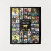 Afstuderen 42 Fotocollage Klasse Jaar Uw Kleuren Wandkleed (Voorkant)