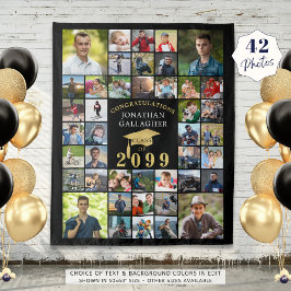 Afstuderen 42 Fotocollage Klasse Jaar Uw Kleuren Wandkleed