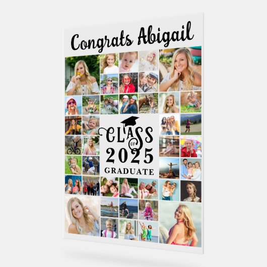 Afstuderen 42 jaar Photo Collage Script-klasse Acryl Bord (Hoek)