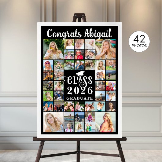 Afstuderen 42 jaar Photo Collage Script-klasse Poster