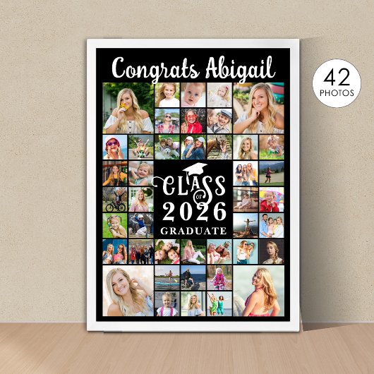 Afstuderen 42 jaar Photo Collage Script-klasse Poster