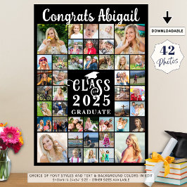 Afstuderen 42 jaar Photo Collage Script-klasse Poster