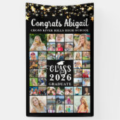 Afstuderen 42 jaar Photo Collage Script-klasse Spandoek (Verticaal)