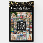 Afstuderen 42 jaar Photo Collage Script-klasse Spandoek (Verticaal)