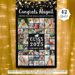 Afstuderen 42 jaar Photo Collage Script-klasse Spandoek