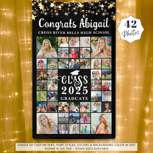 Afstuderen 42 jaar Photo Collage Script-klasse Spandoek