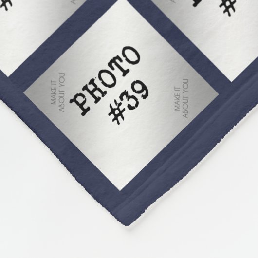 Afstuderen 44 Foto collage (bewerkbare BLUE) Fleece Deken (Hoek)