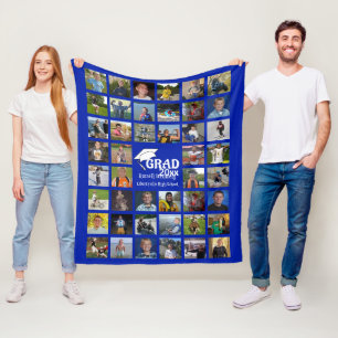 Afstuderen 44 Foto Collage Naam en school Fleece Deken