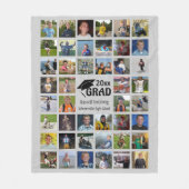 Afstuderen 44 Foto Collage Name en School Gray Fleece Deken (Voorkant)