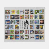 Afstuderen 44 Foto Collage Name en School Gray Fleece Deken (Voorkant (Horizontaal))